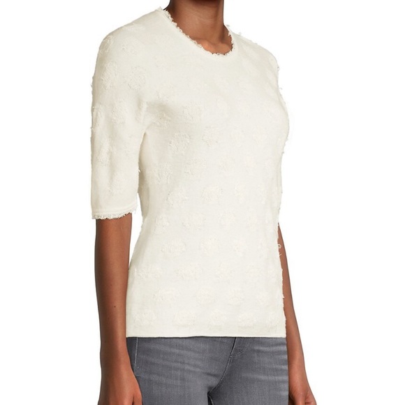 Rebecca Taylor Ivory Merino Wool Blend Knit Sweater Top - Picture 2 of 12